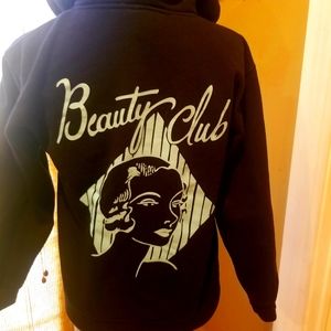 RockSteady Beauty Club Full Zip Up Black Hoodie Sweatshirt Juniors Large